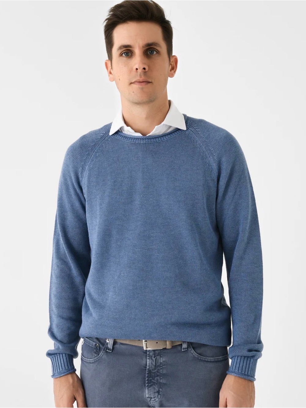 Johnnie-O Men’s Kordell Linen Blend Crewneck Sweater- Laguna Blue-XL NWOT
